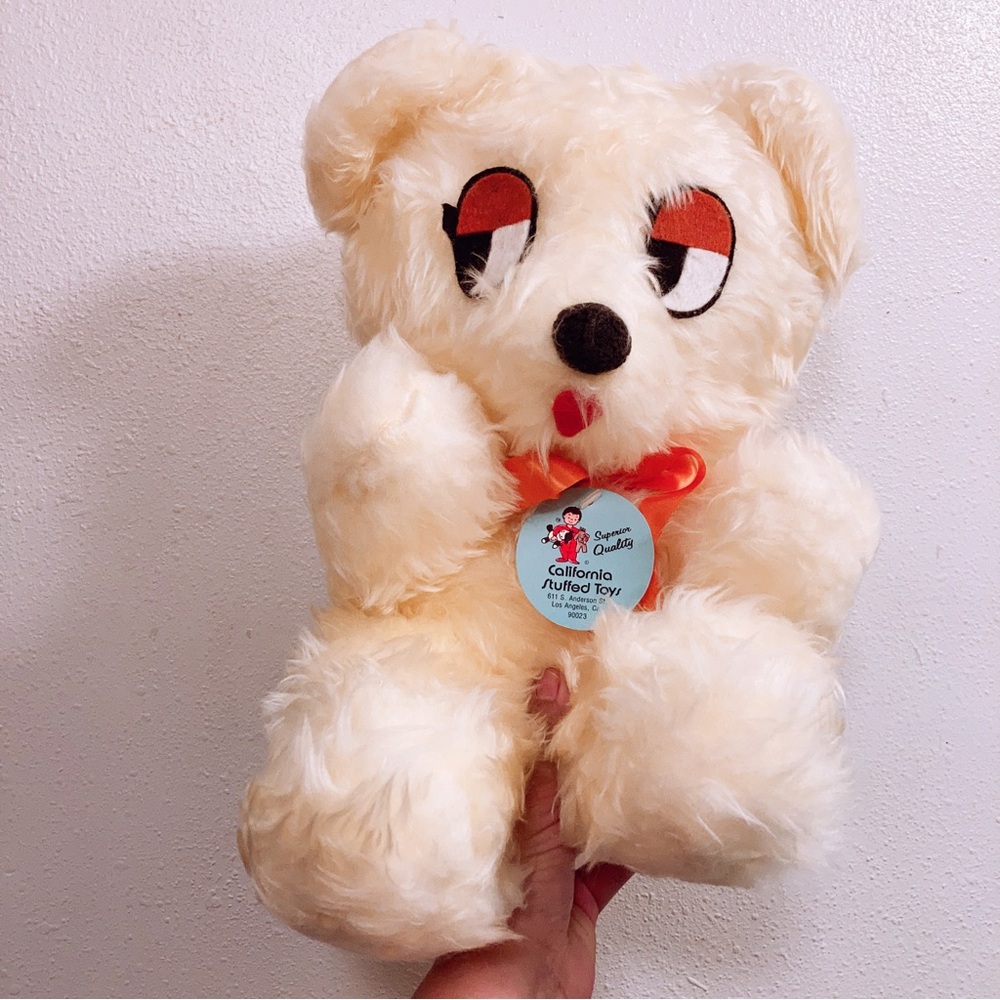 Vintage 80’s California Stuffed Toy Plush Dog - Cream New in package Made USA